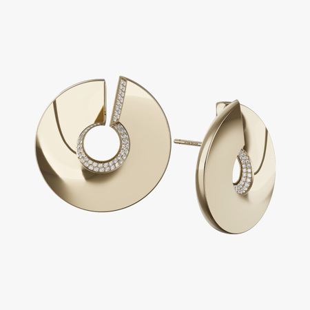 Golden Spiral Jewelry Earrings